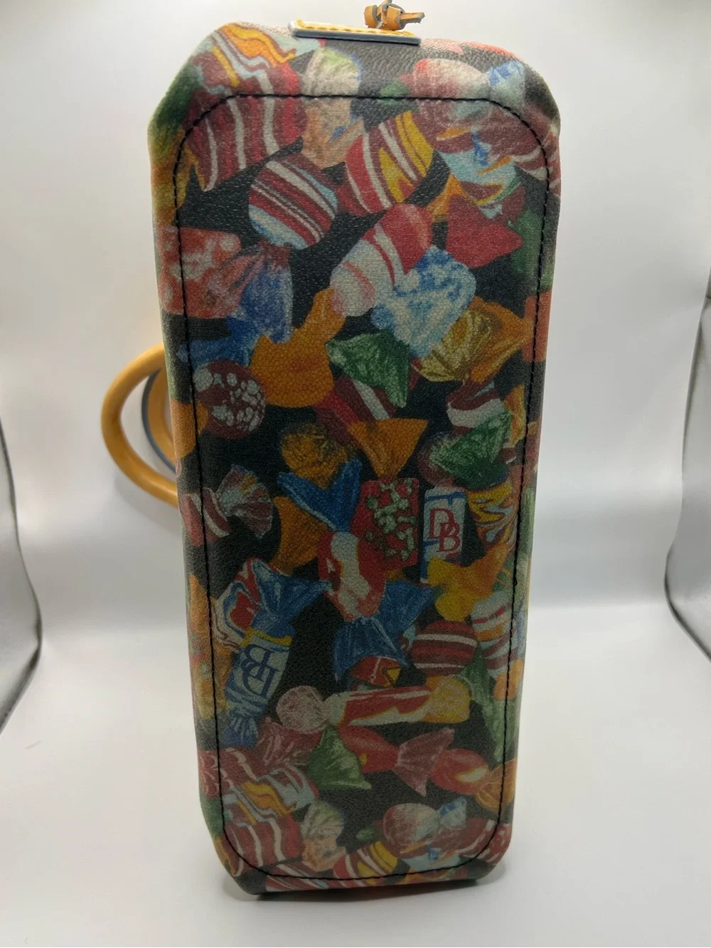 Dooney & Bourke Multicolor Printed Satchel with Tan Leather Trim